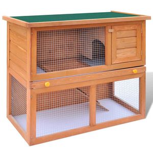 vidaXL Cușcă de exterior pentru iepuri, cușcă pentru animale mici, cu 1 ușă, lemn