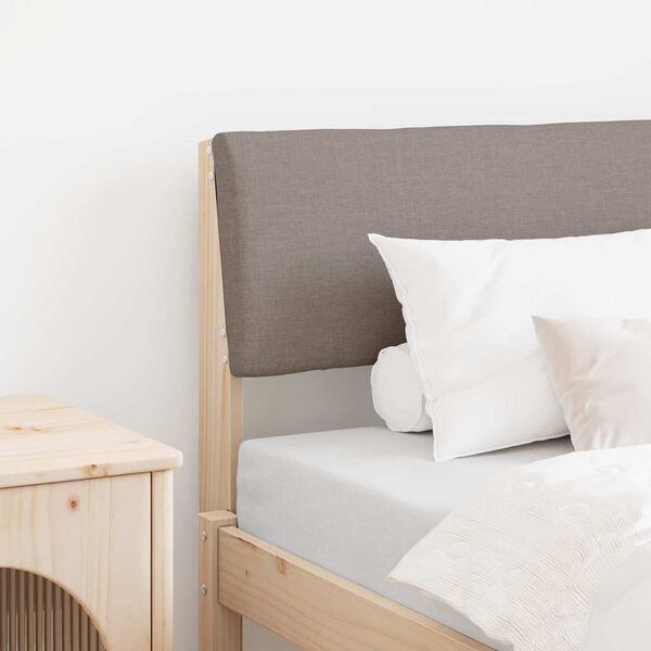 vidaXL Tăblie tapițată Gri taupe 80 cm Lemn de pin masiv