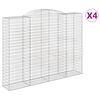 vidaXL Coșuri gabion arcuite, 4 buc, 300x50x220/240cm, fier galvanizat