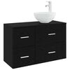 vidaXL Set de mobilier pentru baie 2 buc. Stejar Negru Lemn prelucrat
