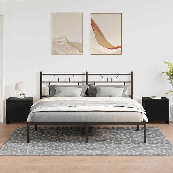 vidaXL Noptiere, 2 buc., negru, 45x34x44,5 cm, PAL