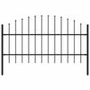 vidaXL Gard de grădină Woerden cu v&acirc;rf tip suliță din oțel 170x100 cm negru