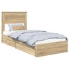 vidaXL Pat cu storage Stejar Sonoma 75 x 190 cm Lemn prelucrat