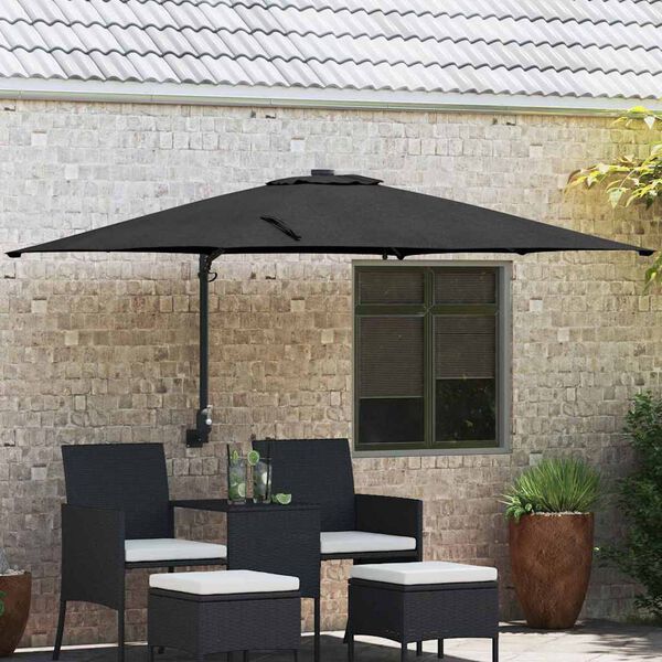vidaXL Parasol de Grădină Negru 248.5 x 247.5 x 160 cm țesătură