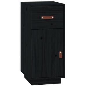 vidaXL Servantă, negru, 34x40x75 cm, lemn masiv de pin