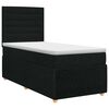 vidaXL Pat boxspring cu saltea cu headboard Negru 80 x 200 cm Țesătură