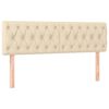 vidaXL Pat box spring cu saltea, crem, 160x200 cm, material textil
