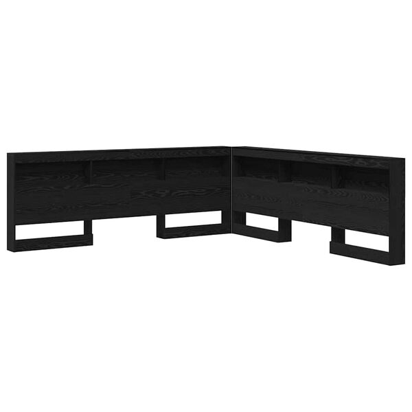 vidaXL Tăblie de depozitare cu raft Stejar Negru 180 cm Lemn compozit