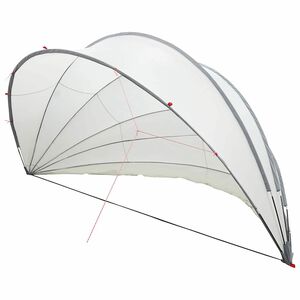 vidaXL Dom pentru piscină Manual Gri și Portocalie 592 x 590 x 275 cm
