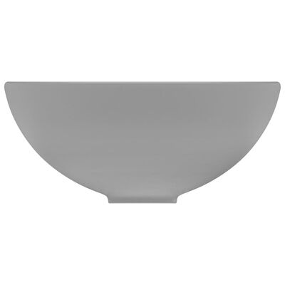 vidaXL Chiuvetă baie lux, gri deschis mat, 32,5x14cm, ceramică, rotund