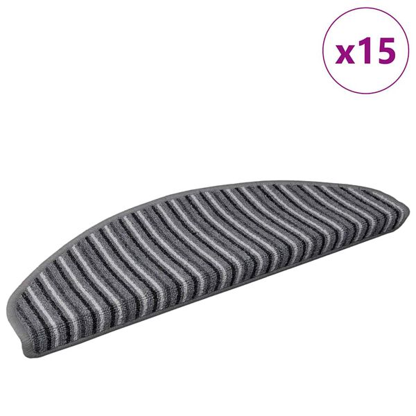vidaXL Mochete autocolante pentru scară 15 pcs Gri 65 x 21 x 4 cm