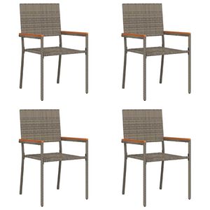 vidaXL Scaune de grădină stivuibile 4 pcs Gri și Brown 54 x 56 x 90 cm