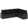vidaXL Set mobilier de grădină cu perne, 6 piese, negru, poliratan
