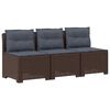 vidaXL Sofa de grădină cu 3 locuri, cu perne, aspect de rattan PP Maro