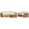 vidaXL Set de canapele de exterior cu pernă 6 pcs Natural și Crem