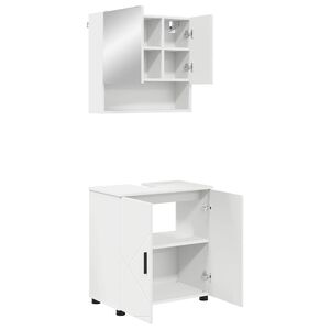 vidaXL Set de mobilier pentru baie 2 buc. Alb 61 x 35 x 64 cm