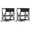 vidaXL Dulap de noapte 2 buc. Stejar Negru 41 x 31 x 51 cm
