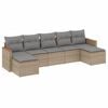 vidaXL Set canapele de grădină, 7 piese, cu perne, bej, poliratan
