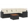 vidaXL Set mobilier de grădină cu perne, 6 piese, negru, poliratan