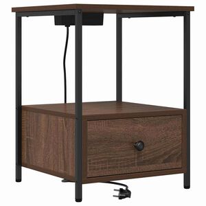 vidaXL Dulap de noapte Stejar &icirc;nchis 42 x 41 x 56 cm Lemn compozit