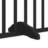 vidaXL Poartă c&acirc;ini pliabilă cu ușă 4 panouri negru, 320 cm, lemn plop
