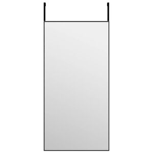 vidaXL Oglindă pentru ușă, negru, 40x80 cm, sticlă și aluminiu