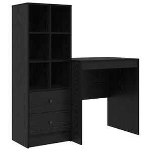 vidaXL Birou Stejar Negru 115,5 x 50 x 127 cm 2 buc.