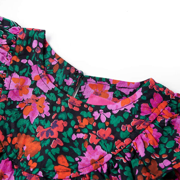 Rochie copii cu mâneci lungi, roz aprins, 104