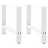 vidaXL Picioare pentru măsuță de cafea, albe, 2 buc., 50x(42-43) cm, oțel