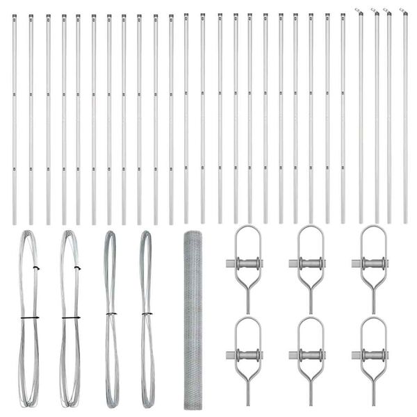 vidaXL St&acirc;lp de gard. Argintiu 50 x 1,5 m (plasă de 25 mm) Oțel