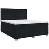 vidaXL Pat boxspring cu saltea Negru 160 x 200 cm Țesătură