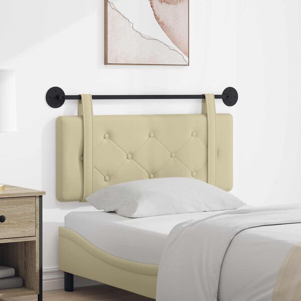 vidaXL Cap de pat suspendat Pe perete Crem 100 cm Piele artificială