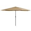 vidaXL Umbrelă de soare de grădină, st&acirc;lp metalic, taupe, 390 cm