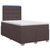 vidaXL Pat boxspring cu saltea Maro &icirc;nchis 120 x 190 cm Țesătură