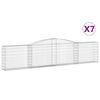 vidaXL Coșuri gabion arcuite 7 buc, 400x30x80/100 cm, fier galvanizat