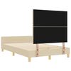 vidaXL Cadru de pat cu headboard Crem 120 x 200 cm țesătură