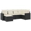 vidaXL Set mobilier de grădină cu perne, 6 piese, negru, poliratan