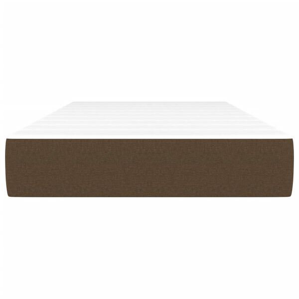 vidaXL Saltea cu arcuri buzunar, fermitate medie, maro &icirc;nchis, 120x190x20 cm, textil