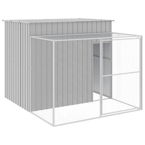 vidaXL Cușcă de c&acirc;ine & țarc gri deschis 214x253x181cm oțel galvanizat