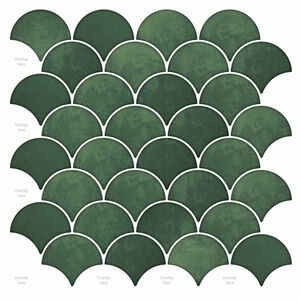 vidaXL Plăcuță cu motive de solzi de pește 10 pcs Verde &icirc;nchis
