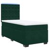 vidaXL Pat box spring cu saltea, verde &icirc;nchis, 100x200 cm, catifea
