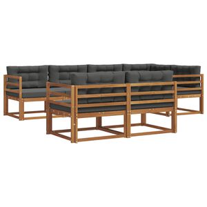 vidaXL Set de canapele de exterior cu pernă 7 pcs Natural și Antracit