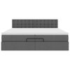 vidaXL Cadru de pat otoman cu saltea țesătură gri &icirc;nchis 200x200 cm