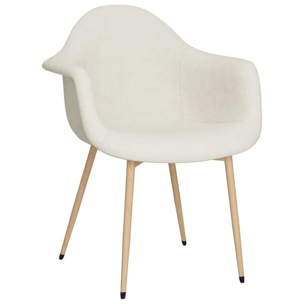 vidaXL Scaune de bucătărie, 2 buc., crem, material textil