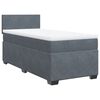 vidaXL Pat box spring cu saltea, gri &icirc;nchis, 80x200 cm, catifea