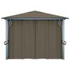 vidaXL Pavilion cu perdele&șiruri lumini LED gri taupe 4x3m aluminiu