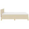 vidaXL Pat cu arcuri cu saltea cu headboard Crem 140 x 200 cm țesătură
