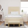 vidaXL Pat cu arcuri cu saltea cu headboard Crem 120 x 190 cm țesătură