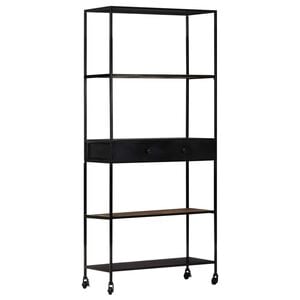 vidaXL Bibliotecă, 80x35x180 cm, lemn mango nefinisat & fier