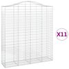 vidaXL Coșuri gabion arcuite, 11 buc 200x50x220/240cm, fier galvanizat
